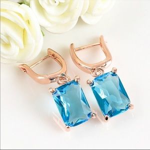 Women Multi-Color Square Shape Crystal Earring